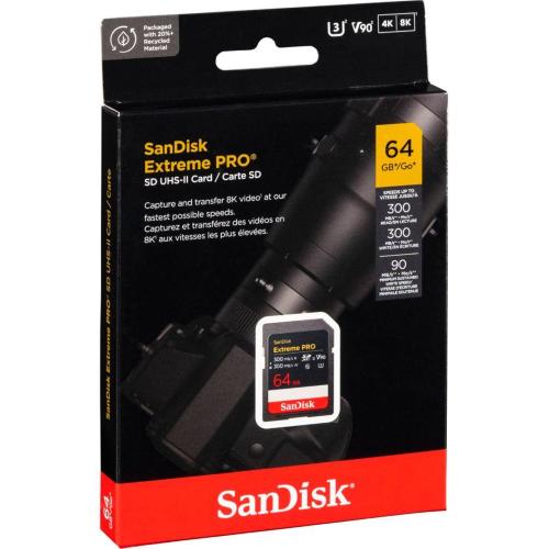 SANDISK EXTREMEPRO SDXC V90 64GB 300MB UHS-II SDSDXDM-064G-GN4IN MOD. SDSDXDM-064G-GN4IN EAN 0619659215965