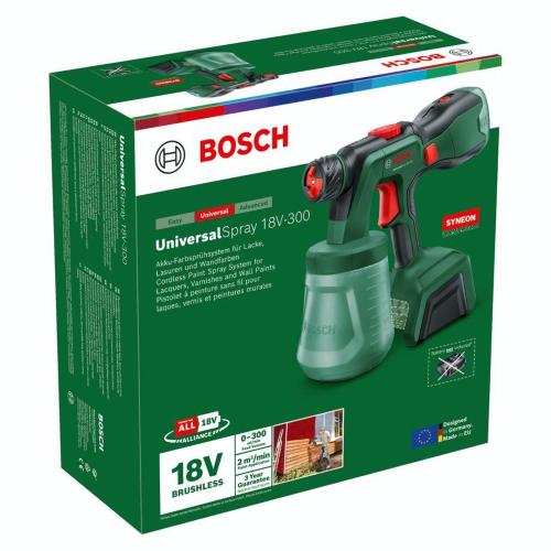 BOSCH UNIVERSALSPRAY 18V-300 SPRITZPISTOLE MOD. 603208100 EAN 4053423235470