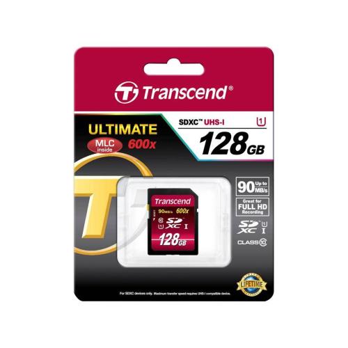 TRANSCEND SDXC 128GB CLASS10 UHS-I 600X ULTIMATE MOD. TS128GSDXC10U1 EAN 0760557826507