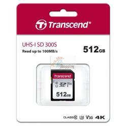 TRANSCEND SDXC 300S 512GB CLASS 10 UHS-I U3 V30 MOD. TS512GSDC300S EAN 0760557841036