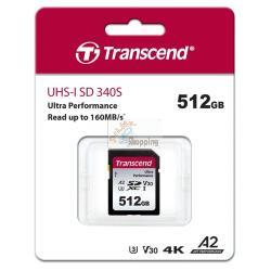 TRANSCEND SDXC 340S 512GB CLASS 10 UHS-I U3 A2 V30 MOD. TS512GSDC340S EAN 0760557856832