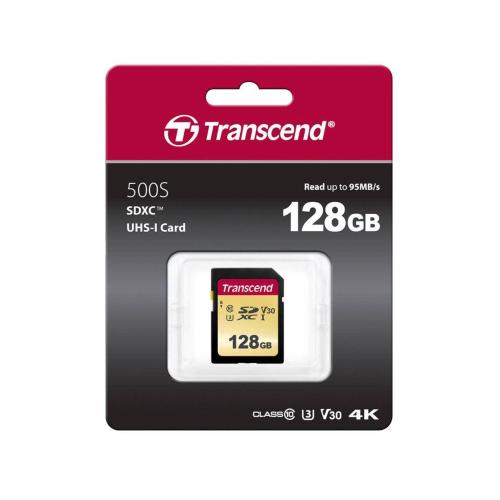 TRANSCEND SDXC 500S 128GB CLASS 10 UHS-I U3 V30 MOD. TS128GSDC500S EAN 0760557841180