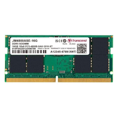 TRANSCEND JETRAM DDR5 4800 16GB SO-DIMM MOD. JM4800ASE-16G EAN 0760557843924