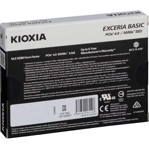 KIOXIA EXCERIA BASIC NVME 1TB M.2 2280 PCIE 4.0 LSF10Z001TG8 MOD. LSF10Z001TG8 EAN 4582761161108
