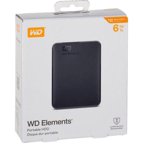 WESTERN DIGITAL WD ELEMENTS PORTATILE USB 3.0 6TB MOD. WDBHJS0060BBK-WESN EAN 0718037904313