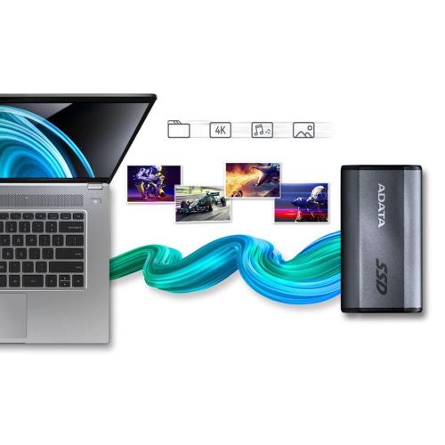 ADATA EXTERNE SSD SE880 1TB ELITE GRIGIO R/W 2000/2000 MOD. AELI-SE880-1TCGY EAN 4711085935793