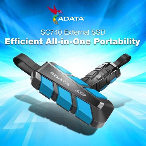 ADATA SSD ESTERNO SC740 500GB PLUG&GO BLU 1050/1000 MIL.STD MOD. SC740-500G-CBU EAN 4711085949851