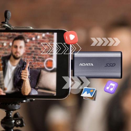 ADATA SSD SC750 ESTERNO 2TB PLUG&GO ARGENTO 1050/1000 MOD. SC750-2000G-CCBK EAN 4711085948311