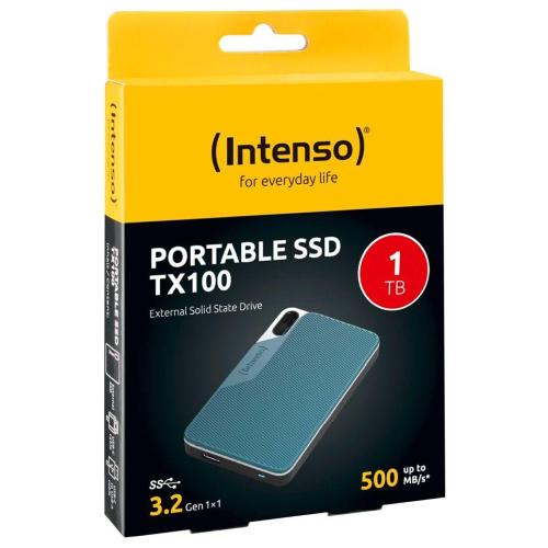 INTENSO SSD ESTERNO TX100 1TB USB 3.2 GEN 1X1 GRIGIO-BLU MOD. 3826460 EAN 4034303033584