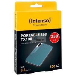 INTENSO SSD ESTERNO TX100 250GB USB 3.2 GEN 1X1 GRIGIO-BLU MOD. 3826440 EAN 4034303033522