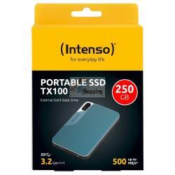 INTENSO SSD ESTERNO TX100 250GB USB 3.2 GEN 1X1 GRIGIO-BLU MOD. 3826440 EAN 4034303033522