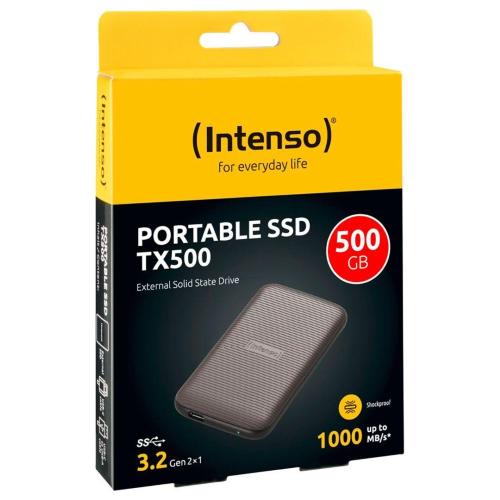 INTENSO SSD ESTERNO TX500 500GB USB 3.2 GEN 2X1 MARRONE MOD. 3827450 EAN 4034303033645
