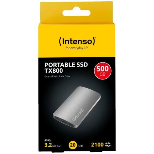 INTENSO SSD ESTERNO TX800 500GB USB 3.2 USB-C 2100MBS ALL.ANTRA. MOD. 3828450 EAN 4034303035571