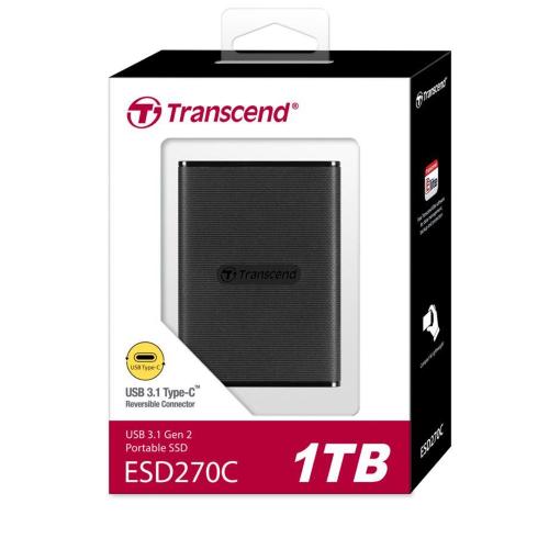 TRANSCEND SSD ESD270C 1TB USB-C USB 3.1 GEN 2 MOD. TS1TESD270C EAN 0760557850090