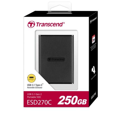 TRANSCEND SSD ESD270C 250GB USB-C USB 3.1 GEN 2 MOD. TS250GESD270C EAN 0760557851455