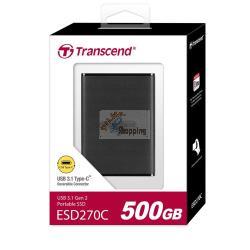 TRANSCEND SSD ESD270C 500GB USB-C USB 3.1 GEN 2 MOD. TS500GESD270C EAN 0760557850083