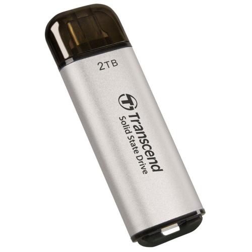 TRANSCEND SSD ESD300S 2TB USB-C ARGENTO MOD. TS2TESD300S EAN 0760557863885