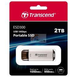 TRANSCEND SSD ESD300S 2TB USB-C ARGENTO MOD. TS2TESD300S EAN 0760557863885