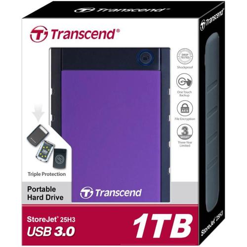 TRANSCEND STOREJET H3P 1TB 2,5 USB 3.0 MOD. TS1TSJ25H3P EAN 0760557820109
