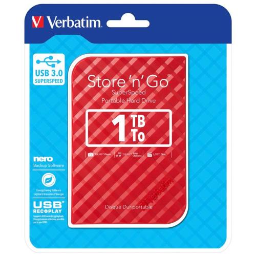 VERBATIM STORE N GO 2,5 1TB USB 3.0 ROSSO GEN 2 53203 MOD. 53203 EAN 0023942532033