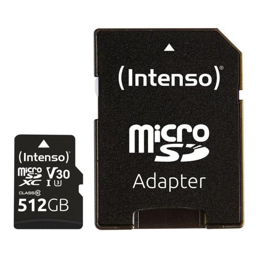 INTENSO MICROSDXC 512GB C10 UHS-I PROFESSIONAL + ADATT. MOD. 3433493 EAN 4034303037674
