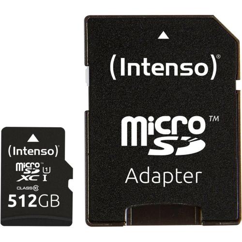 INTENSO MICROSDXC CARDS 512GB C10 UHS-I PREMIUM + ADATTATORE MOD. 3423493 EAN 4034303028832