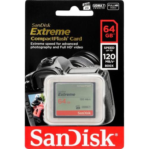 SANDISK EXTREME CF 64GB 120MB/S UDMA7 SDCFXSB-064G-G46 MOD. SDCFXSB-064G-G46 EAN 0619659123710