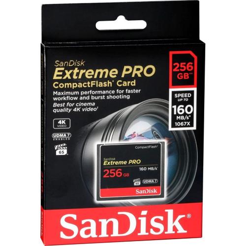 SANDISK EXTREME PRO CF 256GB 160MB/S SDCFXPS-256G-X46 MOD. SDCFXPS-256G-X46 EAN 0619659102548