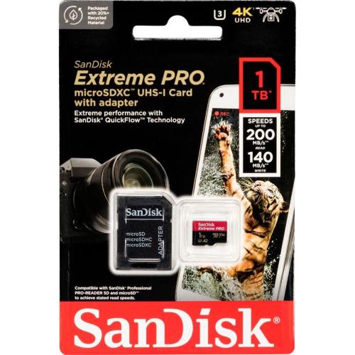 SANDISK MICROSDXC 1TB EXTREME PRO A2 C10 V30 UHS-I U3 MOD. SDSQXCD-1T00-GN6MA EAN 0619659188535
