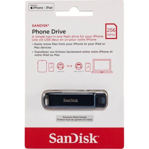 SANDISK PHONE DRIVE 2IN1 256GB USB C USB A SDIXD0N-256G-GN6NE MOD. SDIXD0N-256G-GN6NE EAN 0619659211868