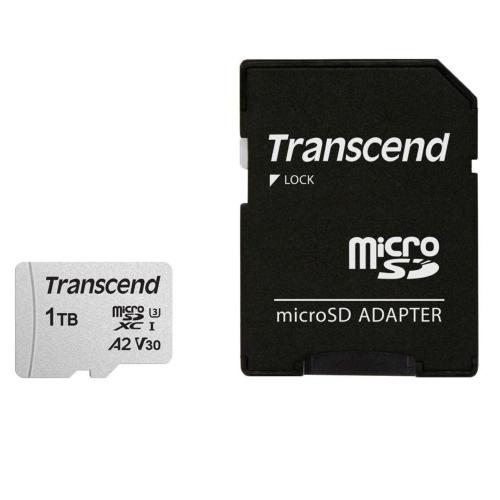 TRANSCEND MICROSDXC 300S-A 1TB CLASS 10 UHS-I U3 V30 A2 MOD. TS1TUSD300S-A EAN 0760557866695