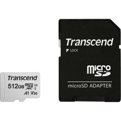 TRANSCEND MICROSDXC 300S-A 512GB CLASS 10 UHS-I U3 V30 A1 MOD. TS512GUSD300S-A EAN 0760557847335