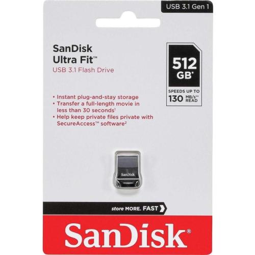 SANDISK CRUZER ULTRA FIT 512GB USB 3.2 SDCZ430-512G-G46 MOD. SDCZ430-512G-G46 EAN 0619659179328
