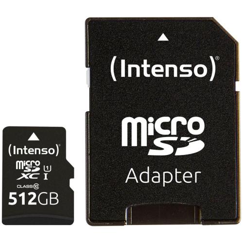 INTENSO MICROSDXC 512GB C10 UHS-I U1 PERFORMANCE ADAPTE MOD. 3424493 EAN 4034303031740
