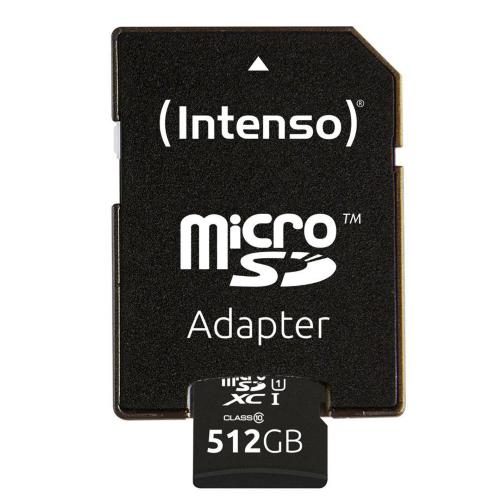 INTENSO MICROSDXC CARDS 512GB C10 UHS-I PREMIUM + ADATTATORE MOD. 3423493 EAN 4034303028832