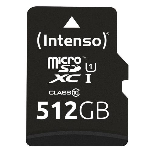 INTENSO MICROSDXC CARDS 512GB C10 UHS-I PREMIUM + ADATTATORE MOD. 3423493 EAN 4034303028832