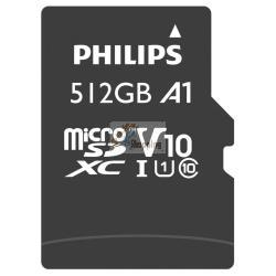 PHILIPS MICROSDXC CARD 512GB CLASS 10 UHS-I U1 INCL. ADATT. MOD. FM51MP45B/00 EAN 4895229133549