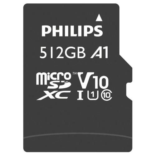 PHILIPS MICROSDXC CARD 512GB CLASS 10 UHS-I U1 INCL. ADATT. MOD. FM51MP45B/00 EAN 4895229133549