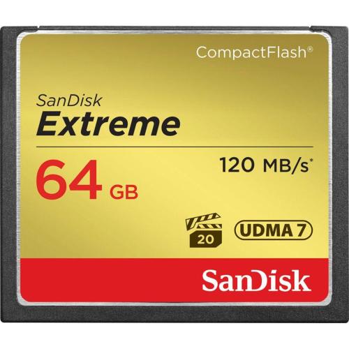 SANDISK EXTREME CF 64GB 120MB/S UDMA7 SDCFXSB-064G-G46 MOD. SDCFXSB-064G-G46 EAN 0619659123710