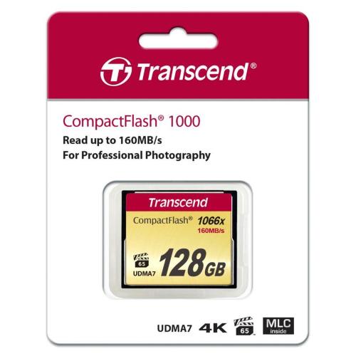 TRANSCEND COMPACT FLASH 128GB 1066X MOD. TS128GCF1000 EAN 0760557823957
