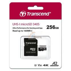 TRANSCEND MICROSDXC 340S 256GB CLASS 10 UHS-I U3 A2 MOD. TS256GUSD340S EAN 0760557849605