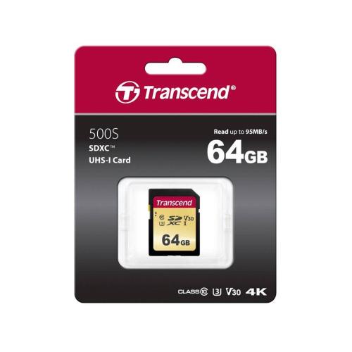 TRANSCEND SDXC 500S 64GB CLASS 10 UHS-I U3 V30 MOD. TS64GSDC500S EAN 0760557841173