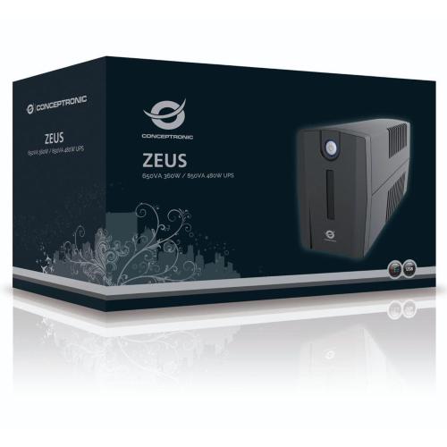 CONCEPTRONIC ZEUS01E 650VA 360W USV, IEC MOD. ZEUS01E EAN 4015867204009