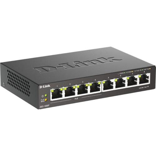 D-LINK DGS-1008P/E 8-PORT LAYER2 POE+ GIGABIT SWITCH MOD. DGS-1008P/E EAN 0790069344176