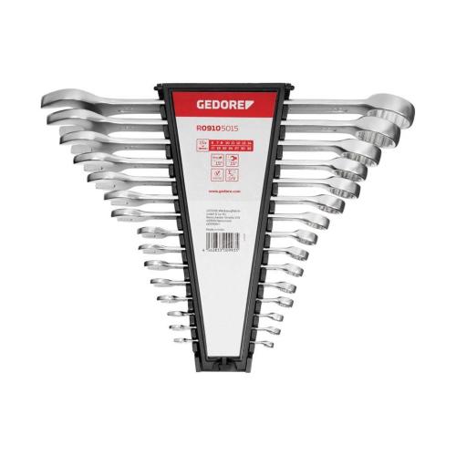GEDORE RED SERIE CHIAVI COMBINATE METRICHE, 15 PZ. MOD. R09105015 EAN 4060833009935