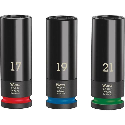 WERA WHEEL IMPAKTOR C SET 1 KIT CHIAVI BUSSOLA CON ATT. 1/2 MOD. 5004595001 EAN 4013288210760