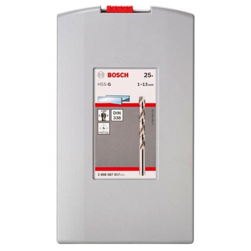 BOSCH SET PUNTE PER METAL. HSS-G CON CUSTODIA 25 PZ. 1,0-13,0 MM MOD. 2608587017 EAN 3165140689816