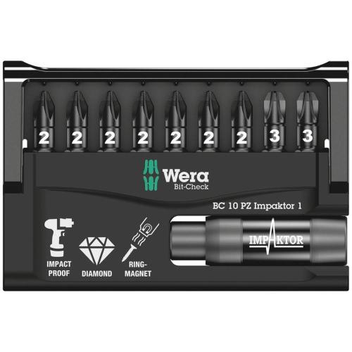 WERA BIT-CHECK 10 PZ IMPAKTOR 1 MOD. 5057684001 EAN 4013288157829