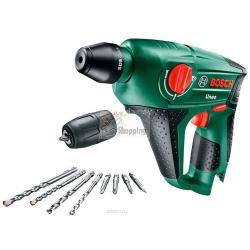 Trapano a percussione a batteria Bosch Unoo Solo 12V agli ioni di litio con accessori    
