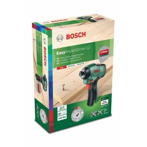 Avvitatore a impulsi senza fili Bosch EasyImpactDrive12 da 1/4" 100Nm 1400rpm 3300bpm Solo 12V agli ioni di litio    